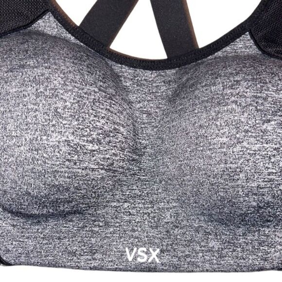 Victoria’s Secret VSX Sport Sports Bra Gray Adjustable Activewear Athletic 32C - Picture 7 of 16